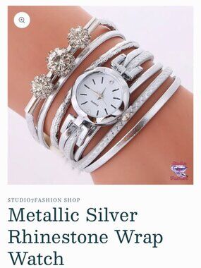 NEW Women's Metallic Rhinestone Wrap Watch